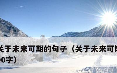 关于未来可期的句子，关于未来可期的句子100字