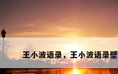 王小波语录，王小波语录壁纸