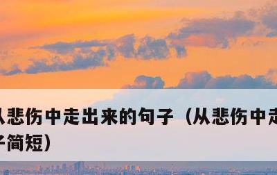 从悲伤中走出来的句子，从悲伤中走出来的句子简短