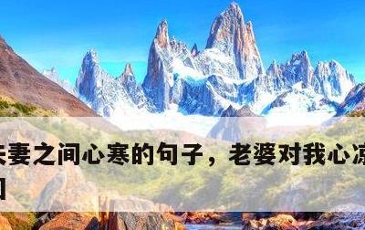 夫妻之间心寒的句子，老婆对我心凉了怎么挽回