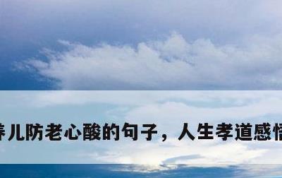 养儿防老心酸的句子，人生孝道感悟经典短句