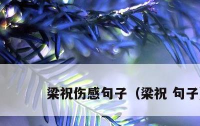 梁祝伤感句子，梁祝 句子