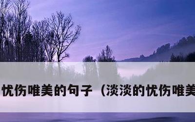 忧伤唯美的句子，淡淡的忧伤唯美的句子