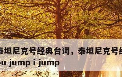 泰坦尼克号经典台词，泰坦尼克号经典台词you jump i jump