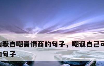 幽默自嘲高情商的句子，嘲讽自己可悲又可笑的句子