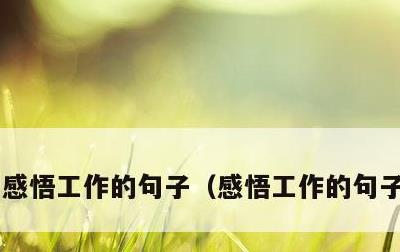 感悟工作的句子，感悟工作的句子简短的