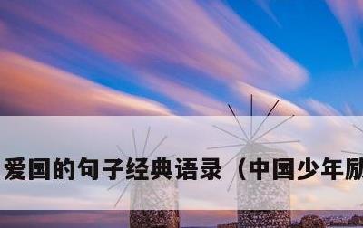 爱国的句子经典语录，中国少年励志名言