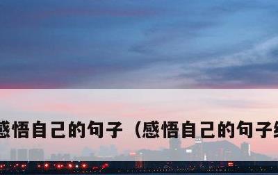 感悟自己的句子，感悟自己的句子经典语录