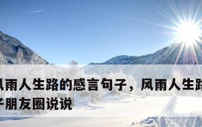 风雨人生路的感言句子，风雨人生路的感言句子朋友圈说说