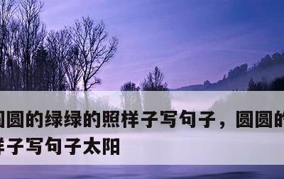 圆圆的绿绿的照样子写句子，圆圆的绿绿的照样子写句子太阳