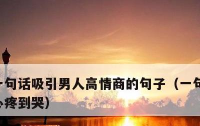 一句话吸引男人高情商的句子，一句话让男人心疼到哭