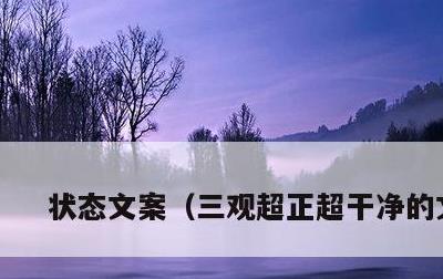 状态文案，三观超正超干净的文案