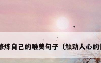 修炼自己的唯美句子，触动人心的情感句子