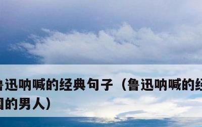 鲁迅呐喊的经典句子，鲁迅呐喊的经典句子中国的男人