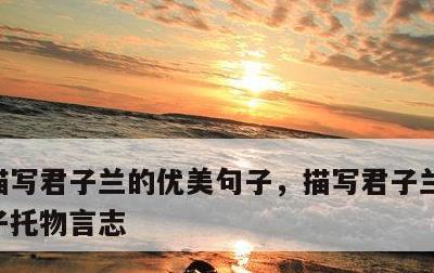 描写君子兰的优美句子，描写君子兰的优美句子托物言志