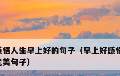 感悟人生早上好的句子，早上好感悟人生经典优美句子