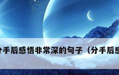 分手后感悟非常深的句子，分手后感慨的说说