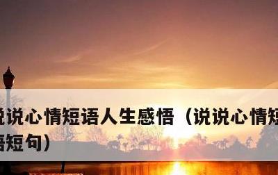 说说心情短语人生感悟，说说心情短语人生感悟短句