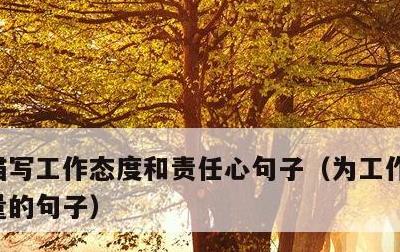 描写工作态度和责任心句子，为工作努力正能量的句子