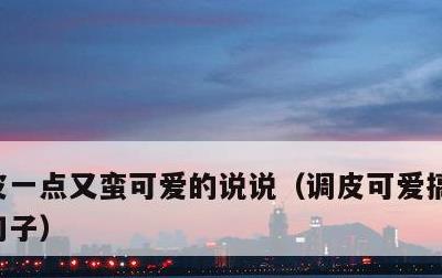 皮一点又蛮可爱的说说，调皮可爱搞笑的幽默句子