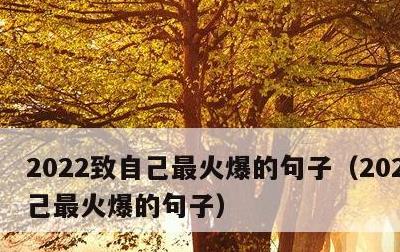 2022致自己最火爆的句子，2021致自己最火爆的句子