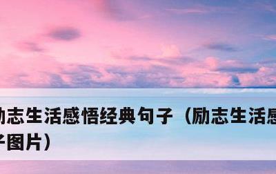 励志生活感悟经典句子，励志生活感悟经典句子图片