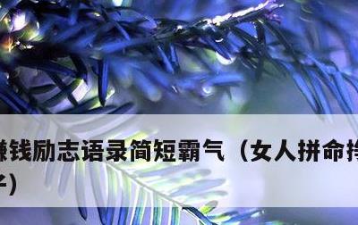 赚钱励志语录简短霸气，女人拼命挣钱经典句子