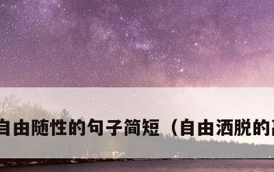 自由随性的句子简短，自由洒脱的高级文案
