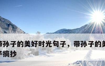 带孙子的美好时光句子，带孙子的美好时光句子摘抄