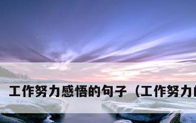 工作努力感悟的句子，工作努力的感言