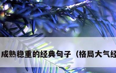 成熟稳重的经典句子，格局大气经典语句