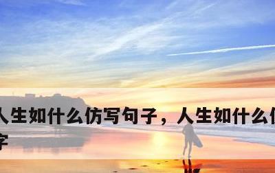 人生如什么仿写句子，人生如什么仿写句子8字