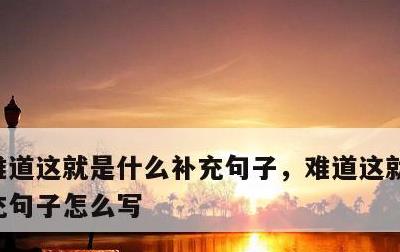 难道这就是什么补充句子，难道这就是什么补充句子怎么写