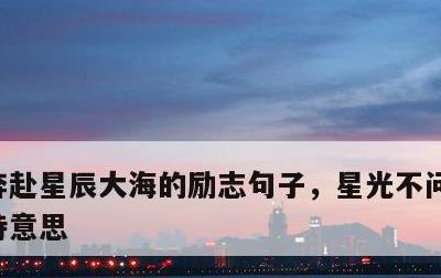 奔赴星辰大海的励志句子，星光不问赶路人全诗意思