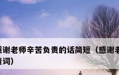感谢老师辛苦负责的话简短，感谢老师辛苦负责词