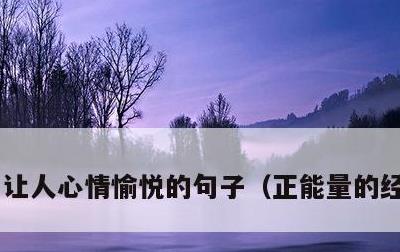 让人心情愉悦的句子，正能量的经典句子