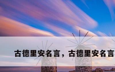 古德里安名言，古德里安名言狂热