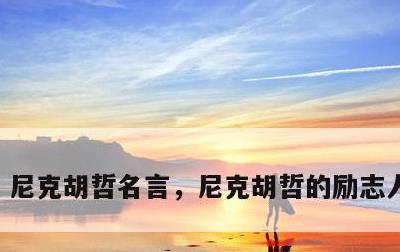 尼克胡哲名言，尼克胡哲的励志人生演讲