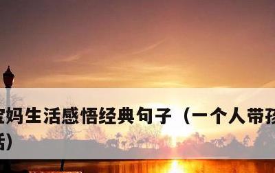 宝妈生活感悟经典句子，一个人带孩子的励志话