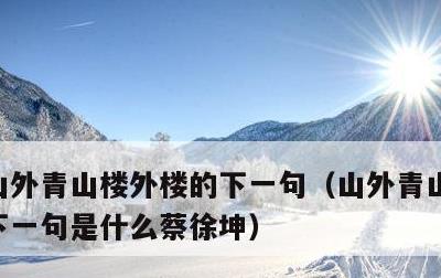 山外青山楼外楼的下一句，山外青山楼外楼的下一句是什么蔡徐坤