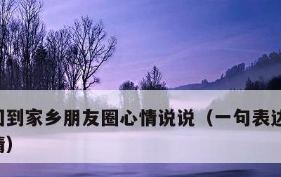 回到家乡朋友圈心情说说，一句表达回家的心情