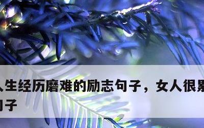 人生经历磨难的励志句子，女人很累但很坚强句子
