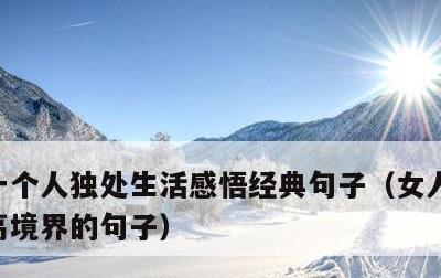 一个人独处生活感悟经典句子，女人独处的最高境界的句子