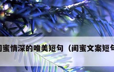 闺蜜情深的唯美短句，闺蜜文案短句干净治愈