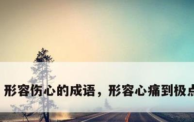 形容伤心的成语，形容心痛到极点的成语
