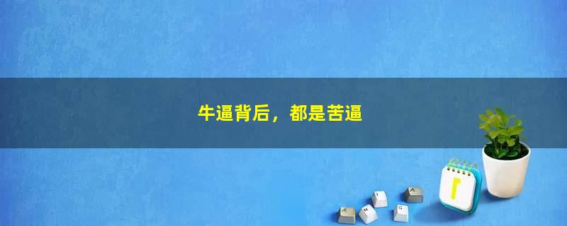 牛逼背后，都是苦逼