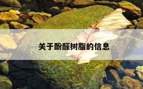 关于酚醛树脂的信息